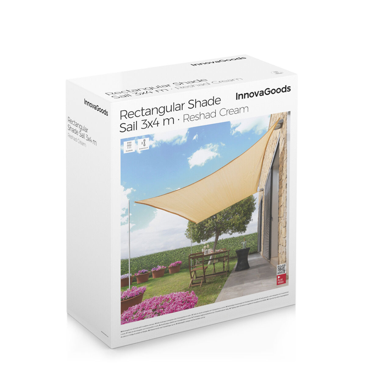 Toldo Vela de Sombra Rectangular Reshad InnovaGoods   Beige 3 x 4 m (Reacondicionado A)