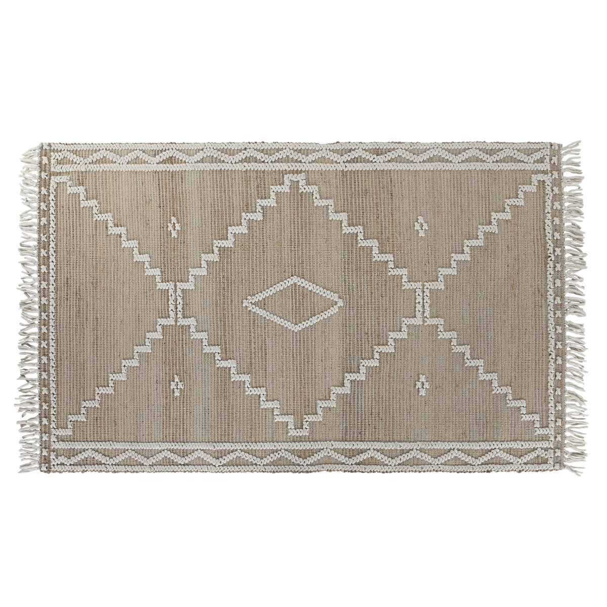 Alfombra Home ESPRIT Blanco Natural Boho 160 x 230 x 1 cm