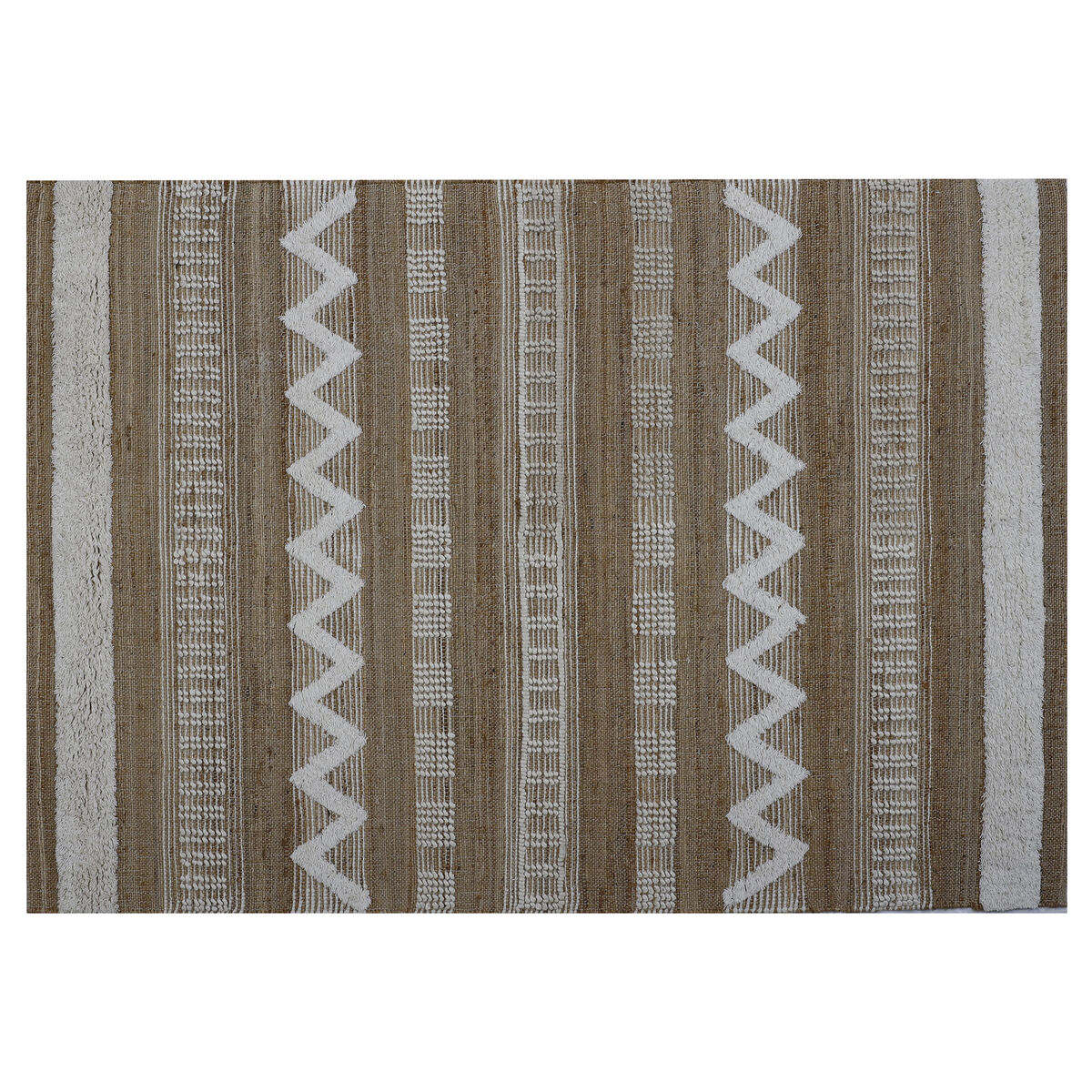 Alfombra Home ESPRIT Blanco Marrón Boho 140 x 200 x 1 cm