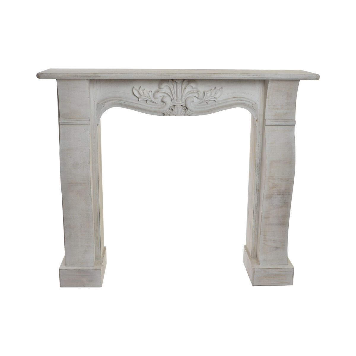 Frontal de chimenea Home ESPRIT Blanco Abeto Cottage Acabado envejecido 88 cm 125 x 27 x 104 cm 123 X 26,5 X 105 cm
