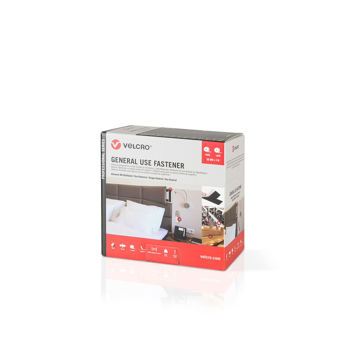 Cinta de Doble Cara Velcro Blanco 20 mm x 5 m