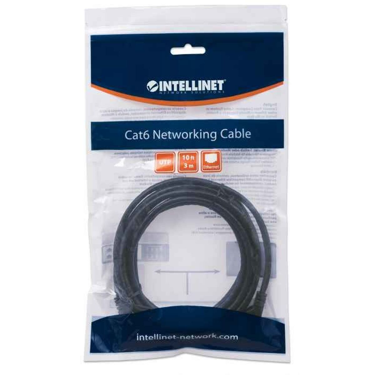 Cable de Red Rígido UTP Categoría 6 Intellinet 342070 Negro 3 m