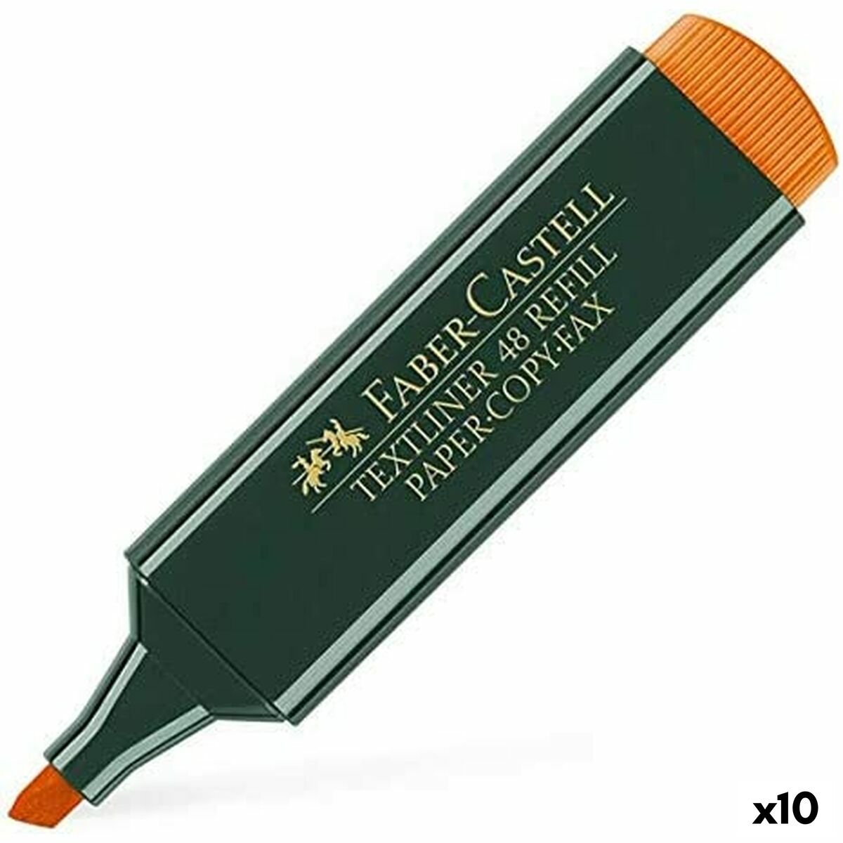 Subrayador Faber-Castell TEXTLINER 48 Naranja (10 Unidades)