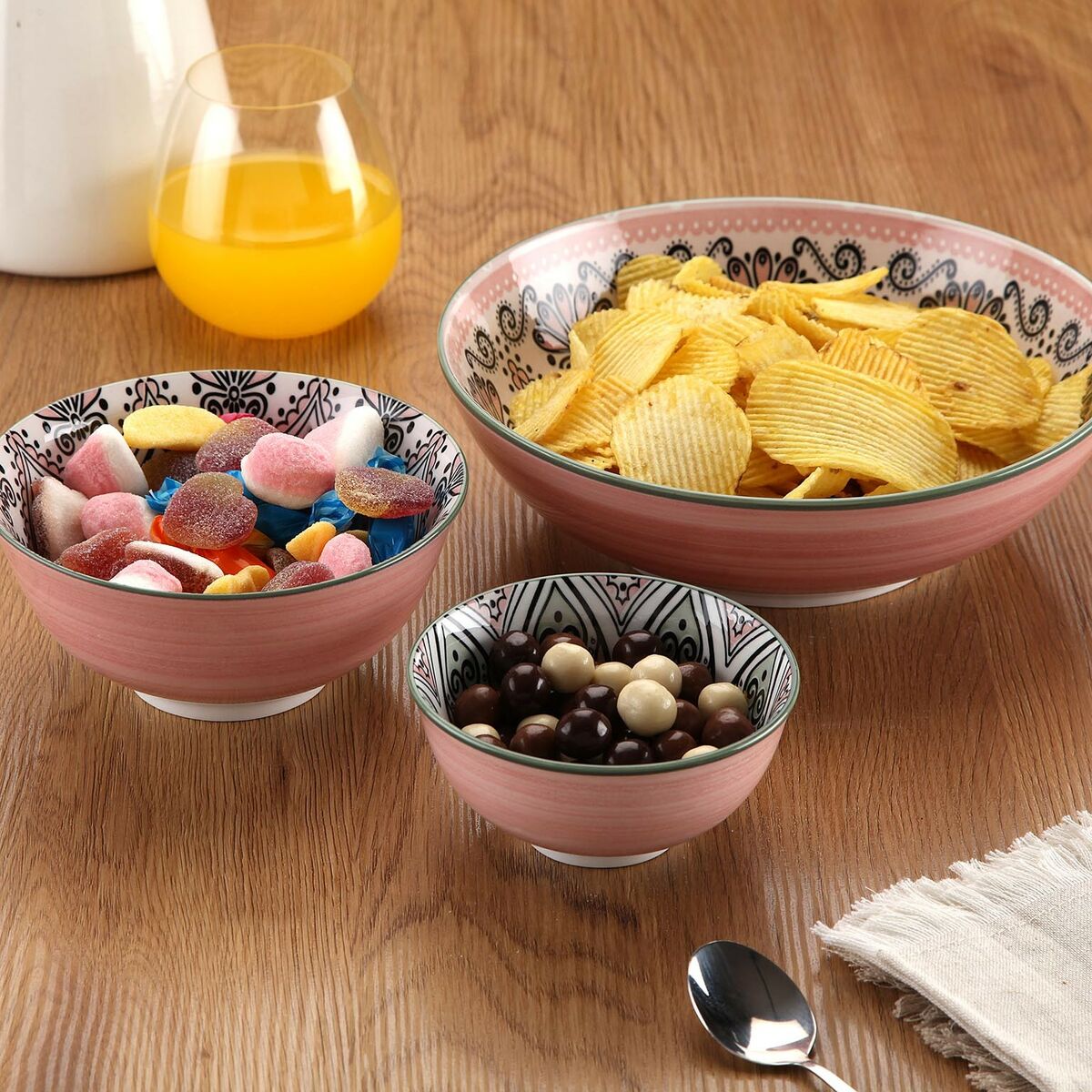 Bol para Aperitivos Versa Rosa Cerámica Porcelana 15,5 x 7 x 15,5 cm