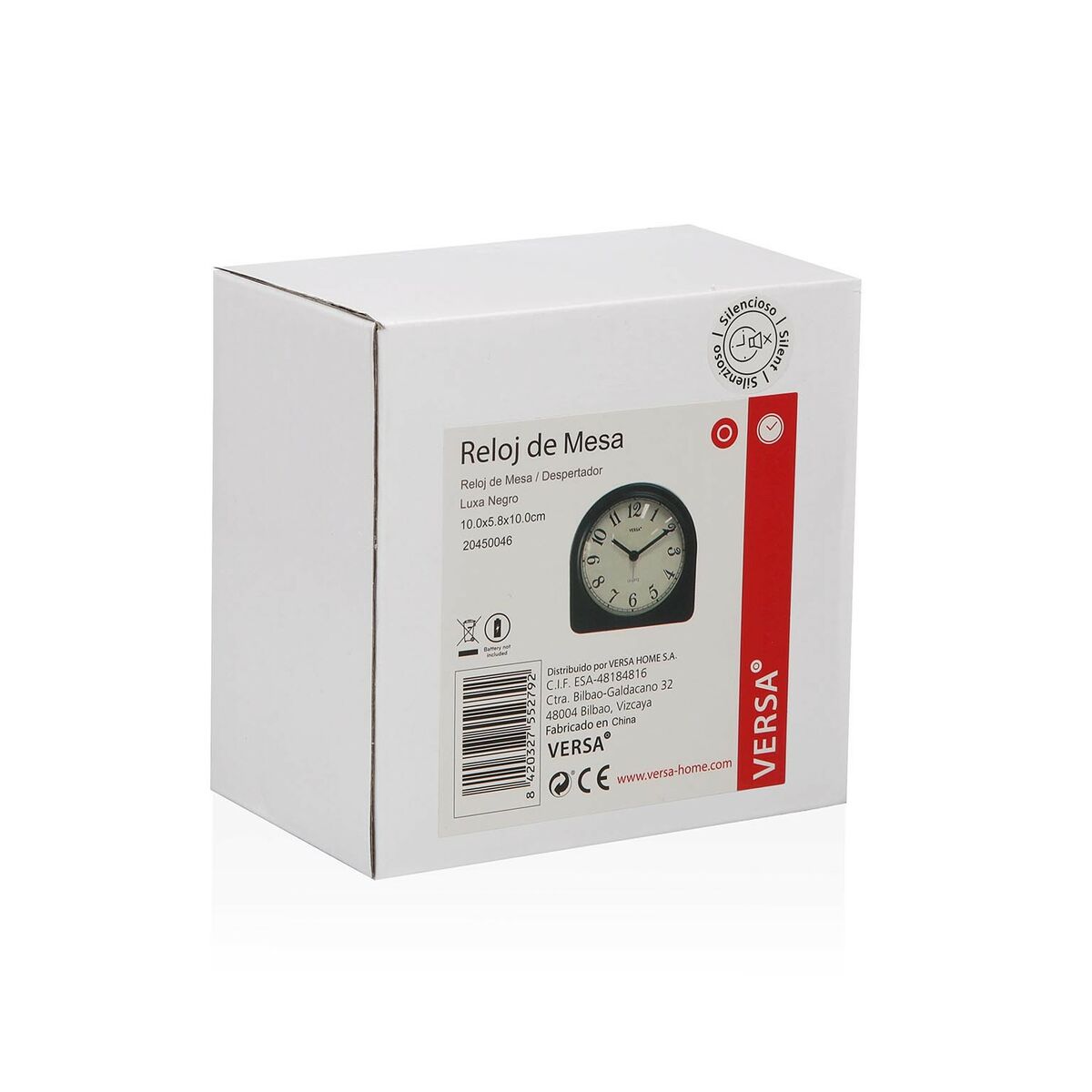 Reloj de Mesa Versa Luxa Negro