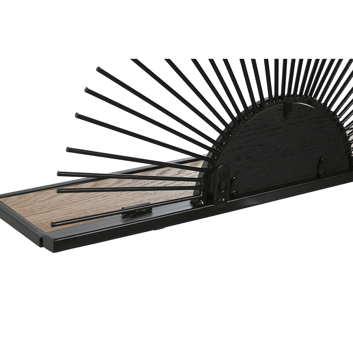 Estantería Home ESPRIT Negro Natural Metal Madera MDF 58 x 10,5 x 28 cm De pared