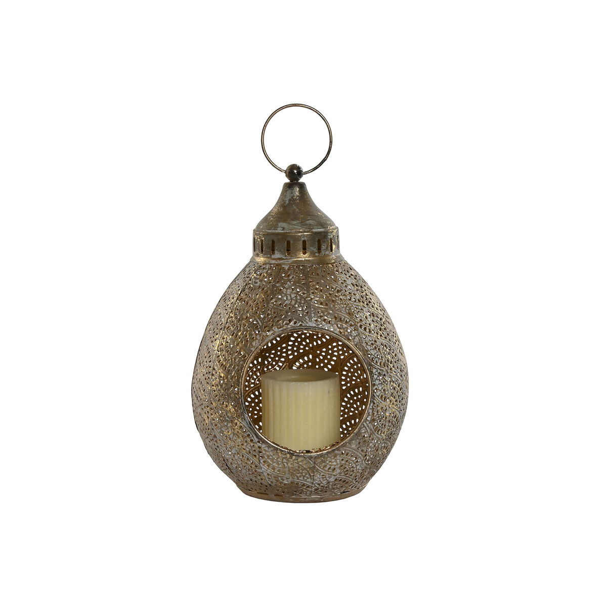 Set de Portavelas Home ESPRIT Dorado Metal 23 x 23 x 34 cm