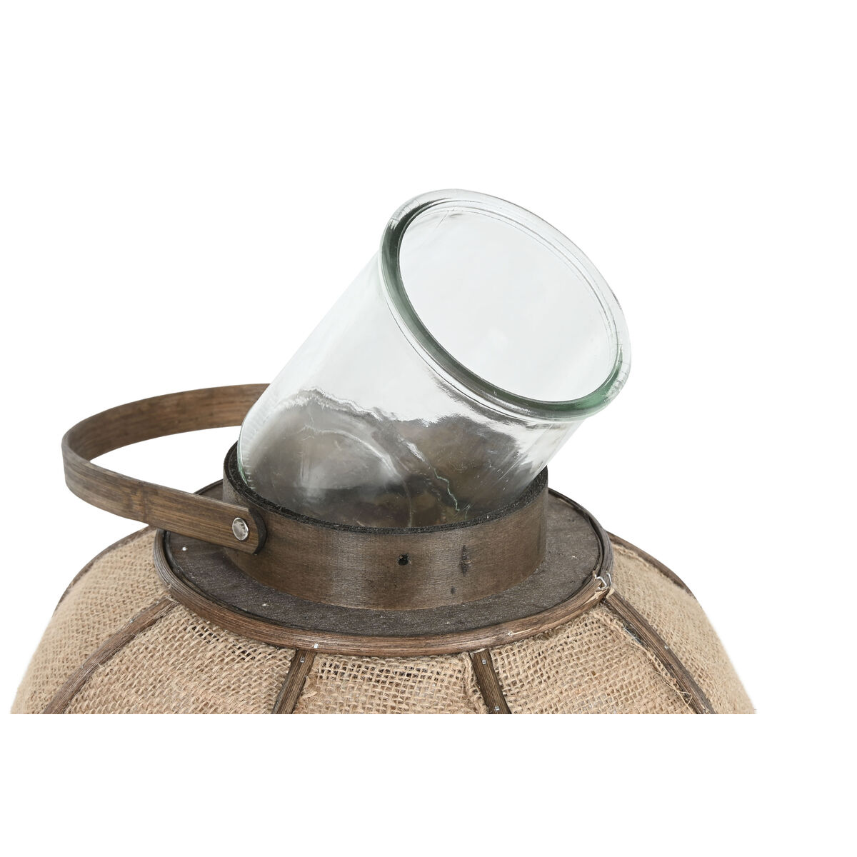 Portavelas Home ESPRIT Natural Yute Bambú 31,5 x 31,5 x 53 cm