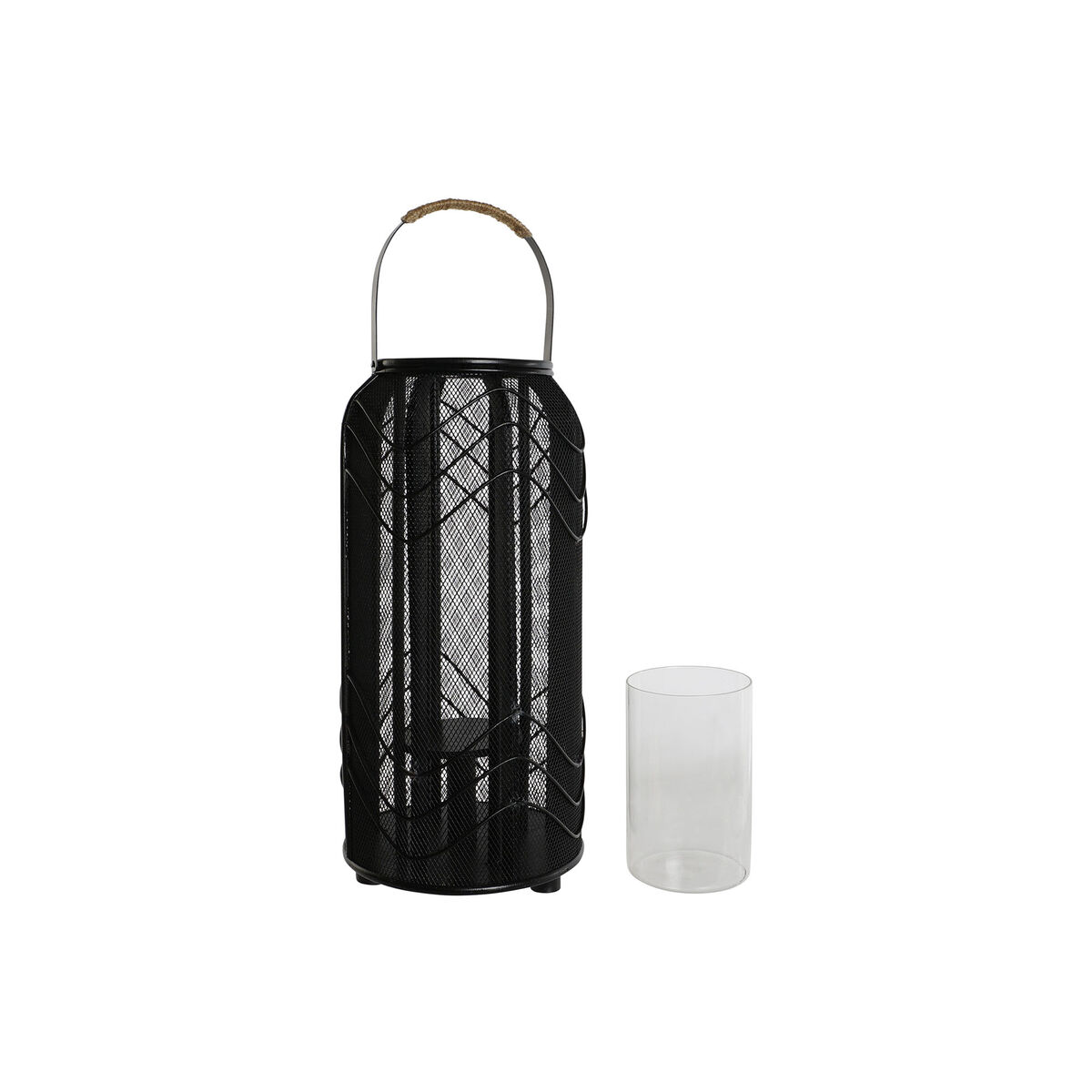 Portavelas Home ESPRIT Negro Metal 21,5 x 21,5 x 43,5 cm
