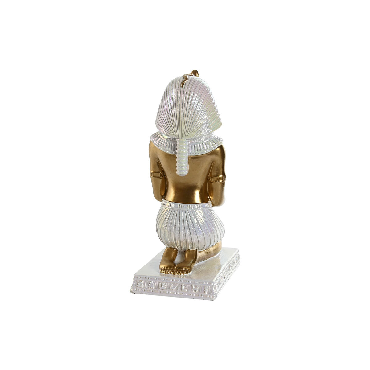 Figura Decorativa Home ESPRIT Blanco Dorado Resina Oriental Egipcio 12,5 x 17 x 25 cm (2 Unidades)