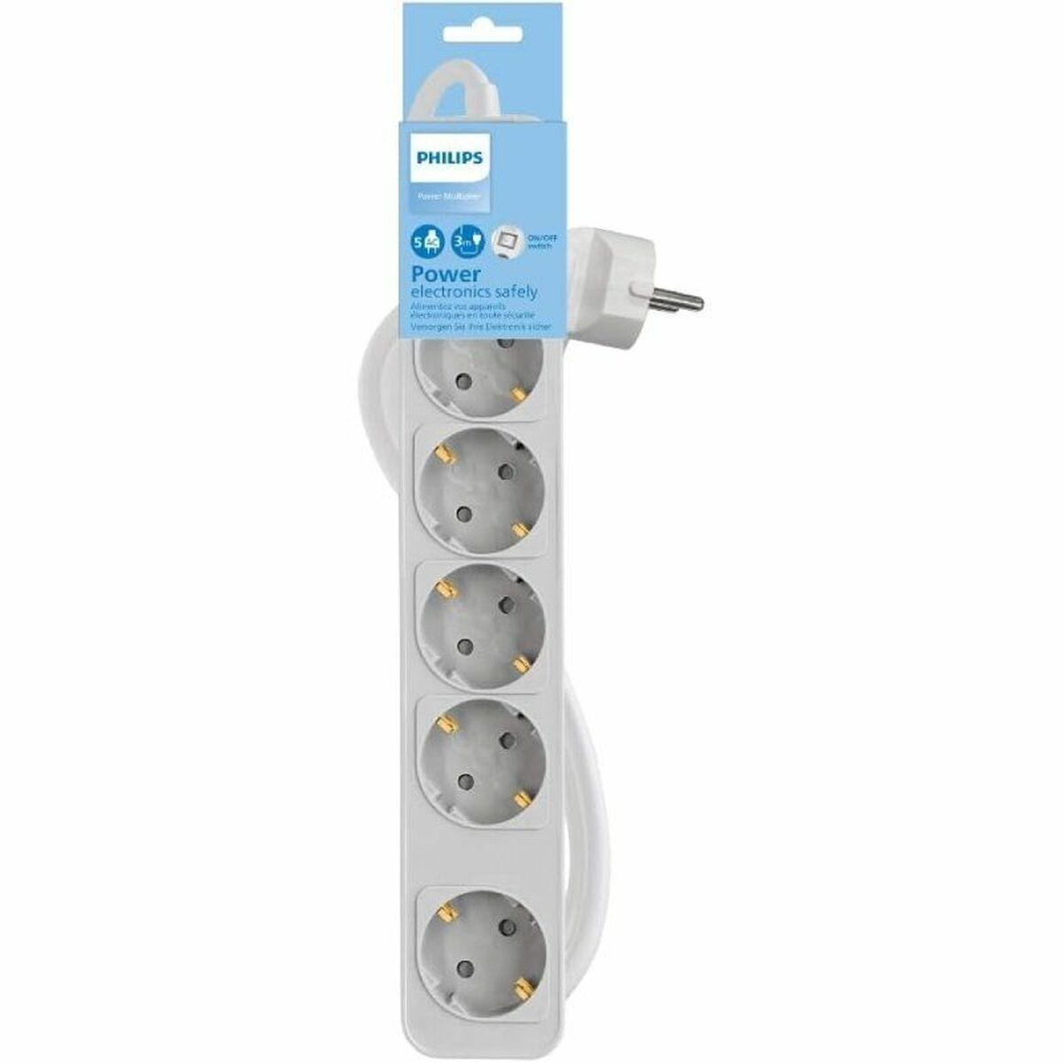 Regleta Enchufes 5 Tomas con Interruptor Philips CHP2154W/10