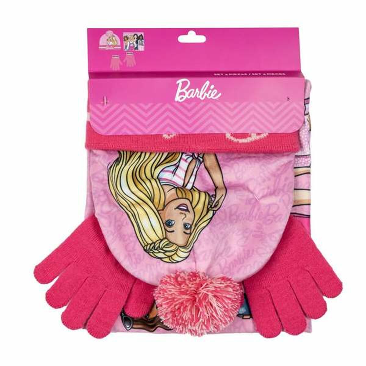 Gorro, Bufanda y Guantes Barbie 2-8 Años