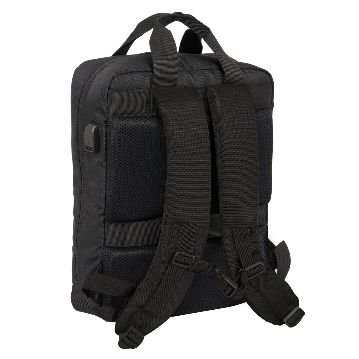 Mochila para Portátil Real Madrid C.F. Premium Negro 29 x 39 x 11 cm 13,3"