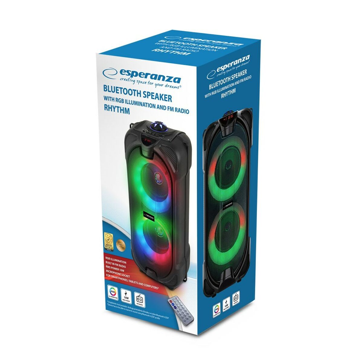Altavoz Bluetooth Portátil Esperanza EP157 Negro 10 W