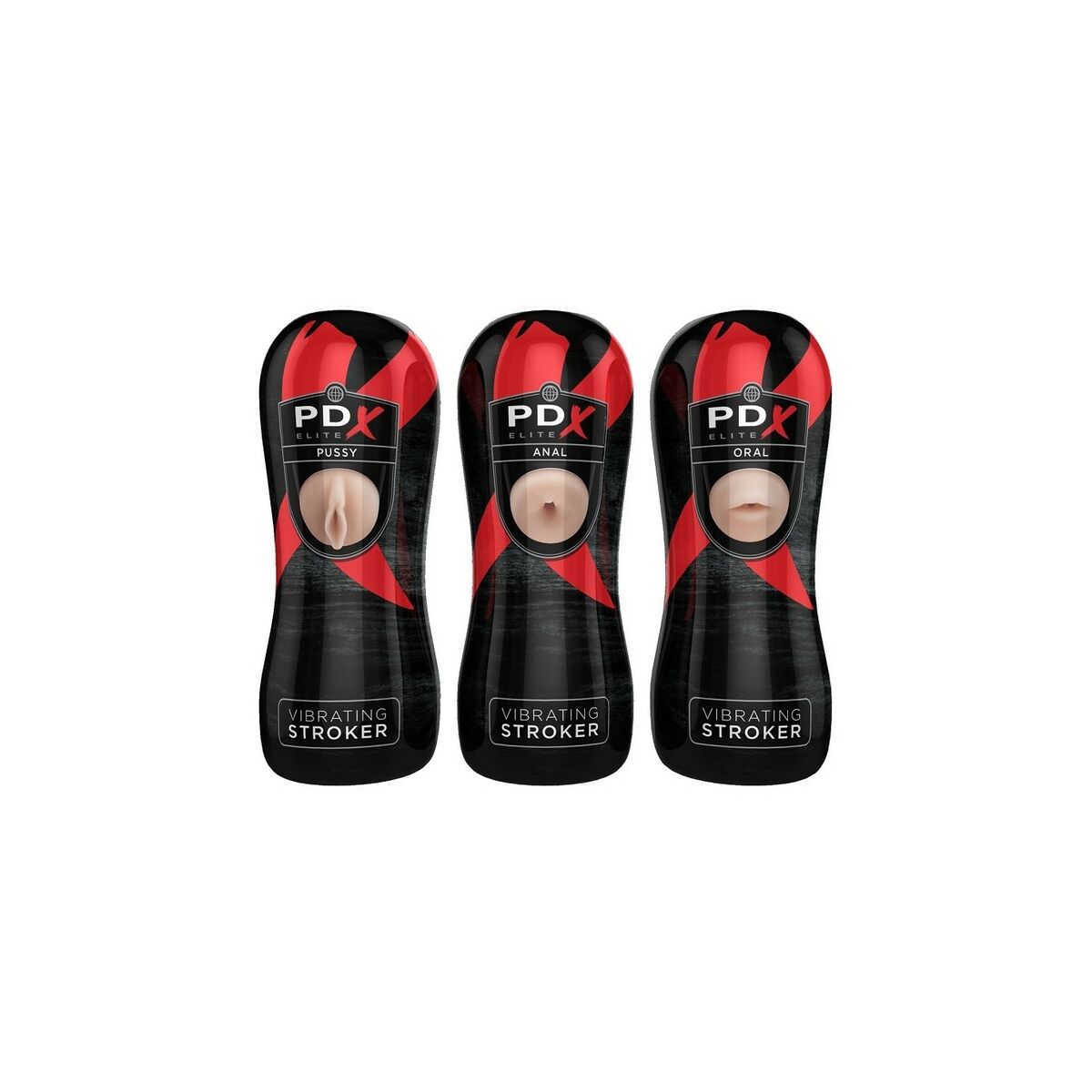 Masturbador Masculino Pipedream VIBRATING STROKER DISPLAY Negro