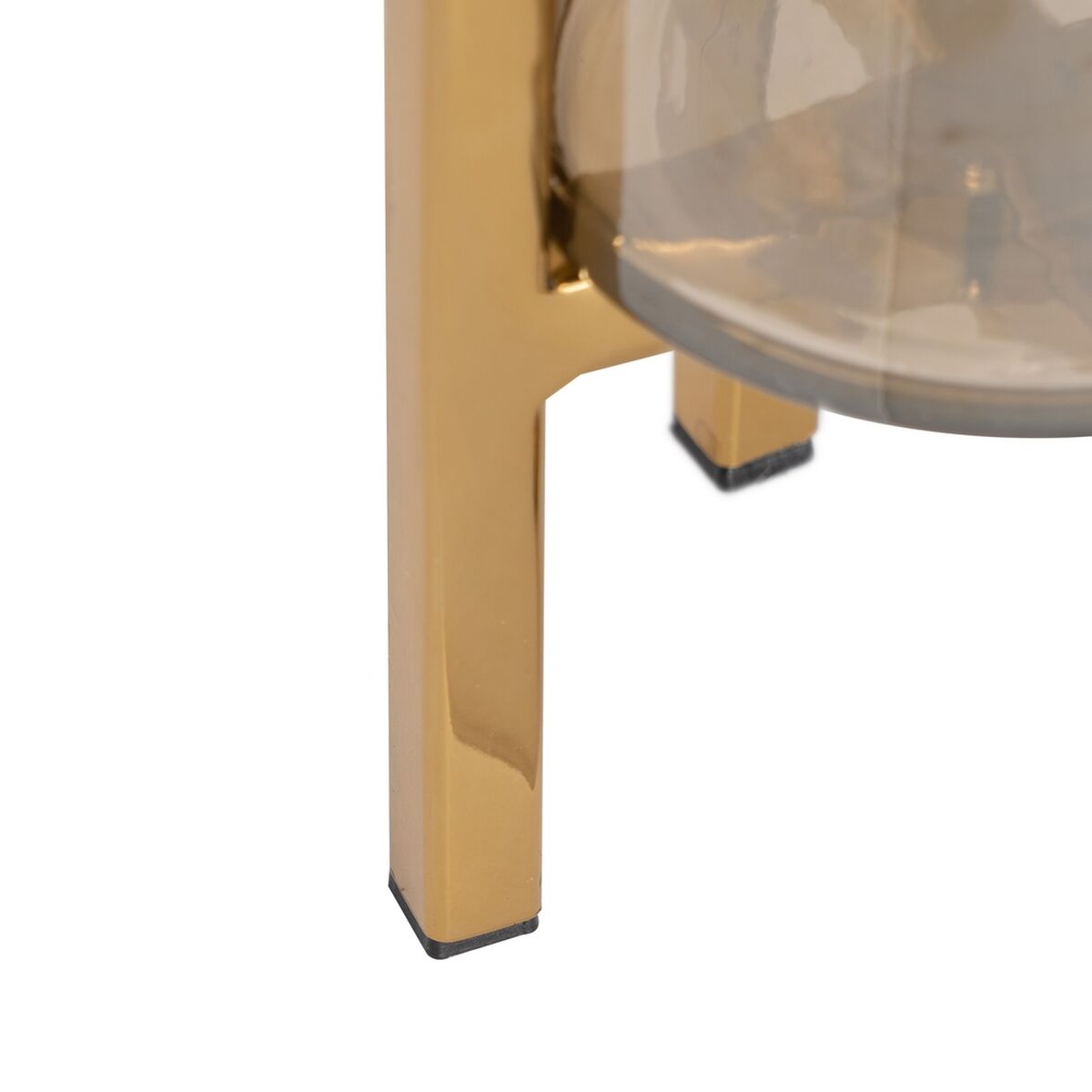 Portavelas Dorado Cristal Acero 10 x 10 x 18 cm