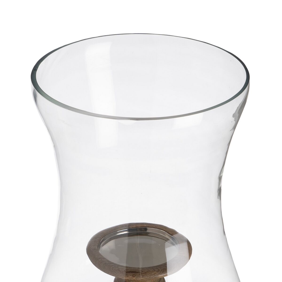 Portavelas Natural Madera Cristal 20 x 20 x 76 cm