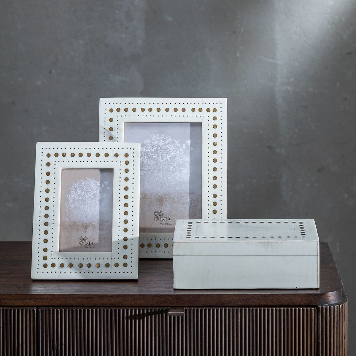 Marco de Fotos Crema Dorado Resina Cobre 15 x 20 cm 22 x 1,5 x 27 cm