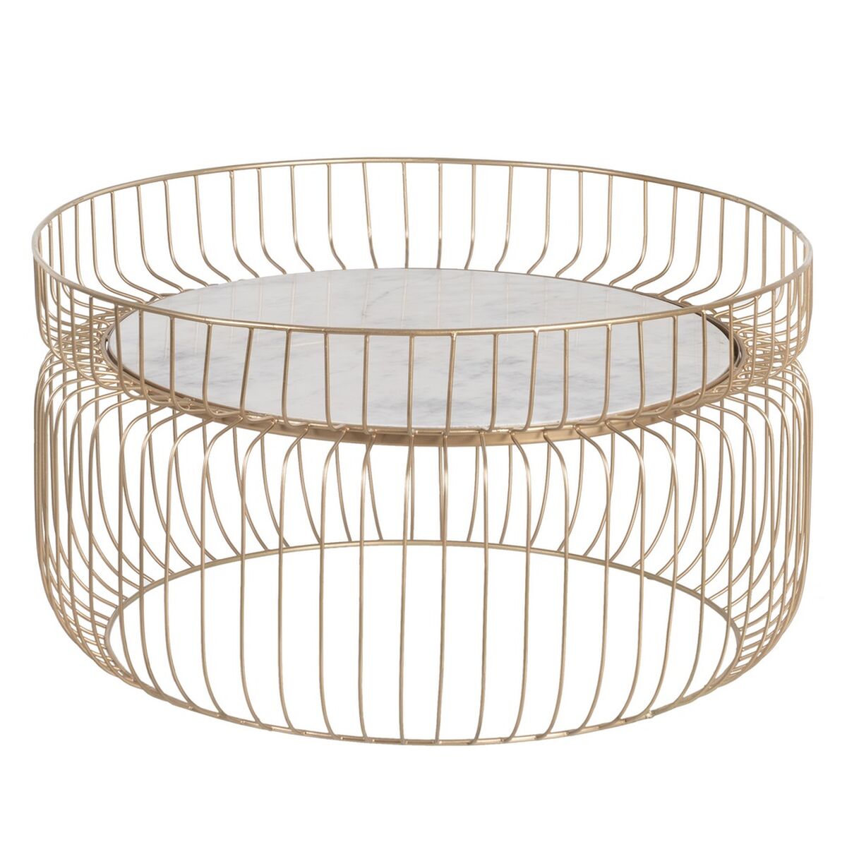 Mesa de Centro Blanco Dorado 72 x 72 x 40 cm