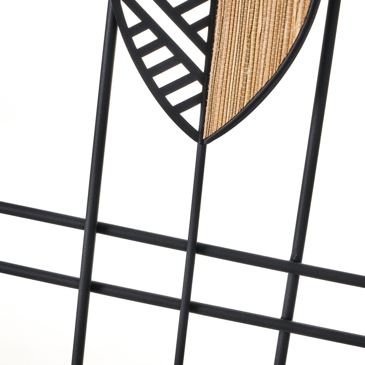 Decoración de Pared Negro Natural Hierro Fibra natural 81 x 4,5 x 102 cm