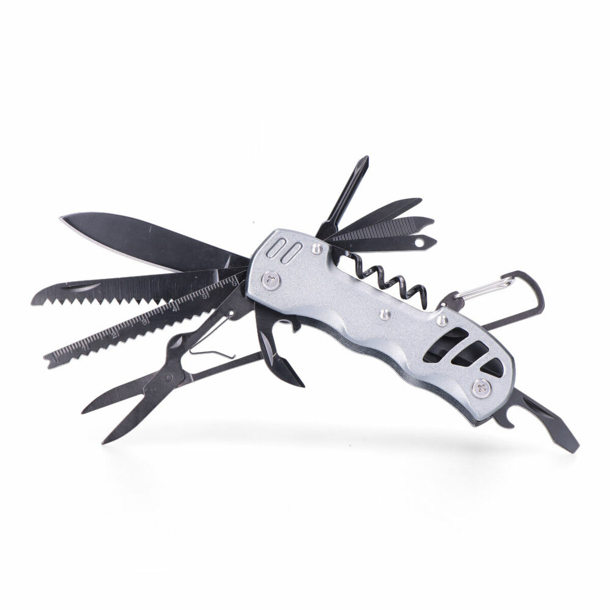 Navaja multiusos EDM 08557 K2 Plateado Mosquetón