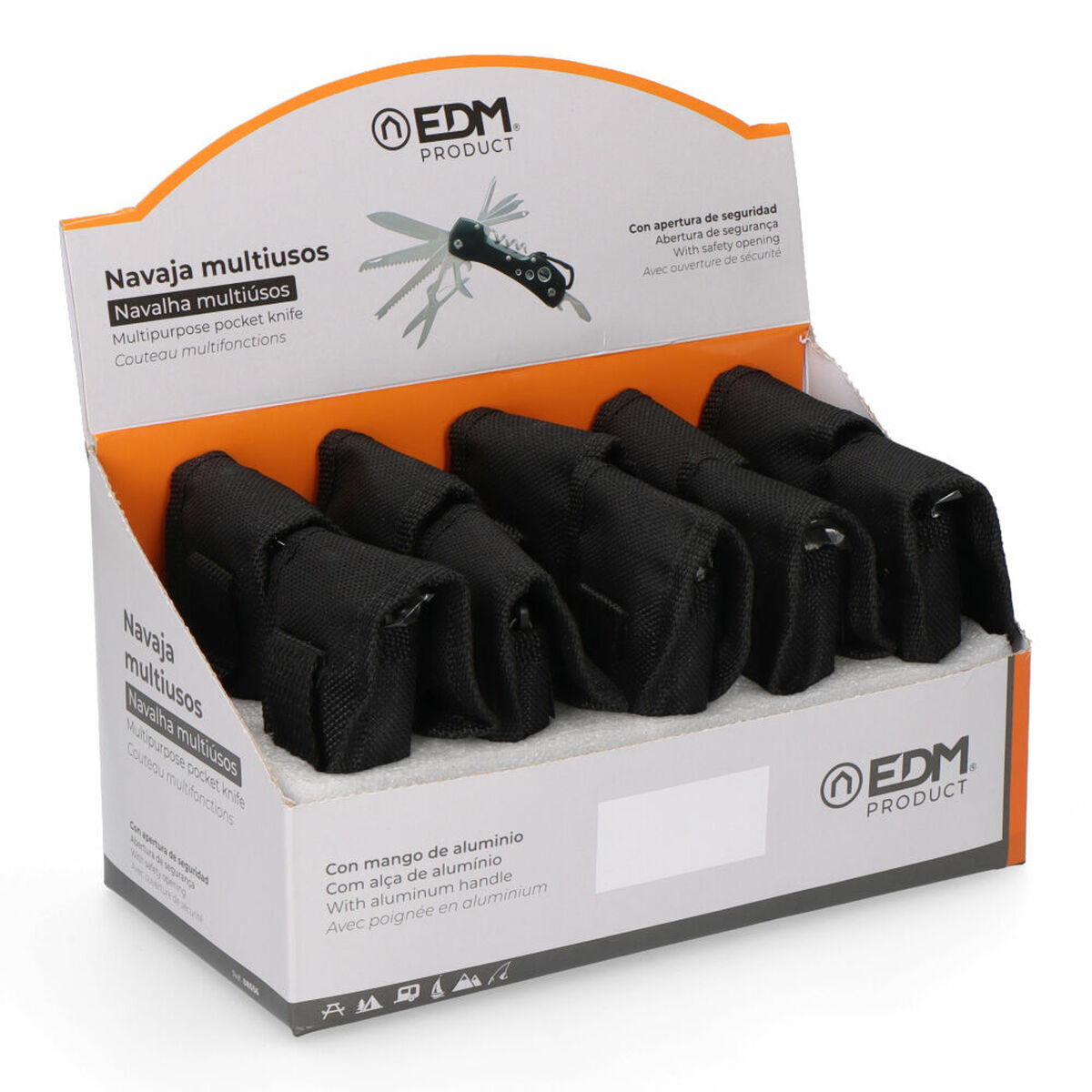 Navaja multiusos EDM 08556 Kilimanjaro Negro Mosquetón