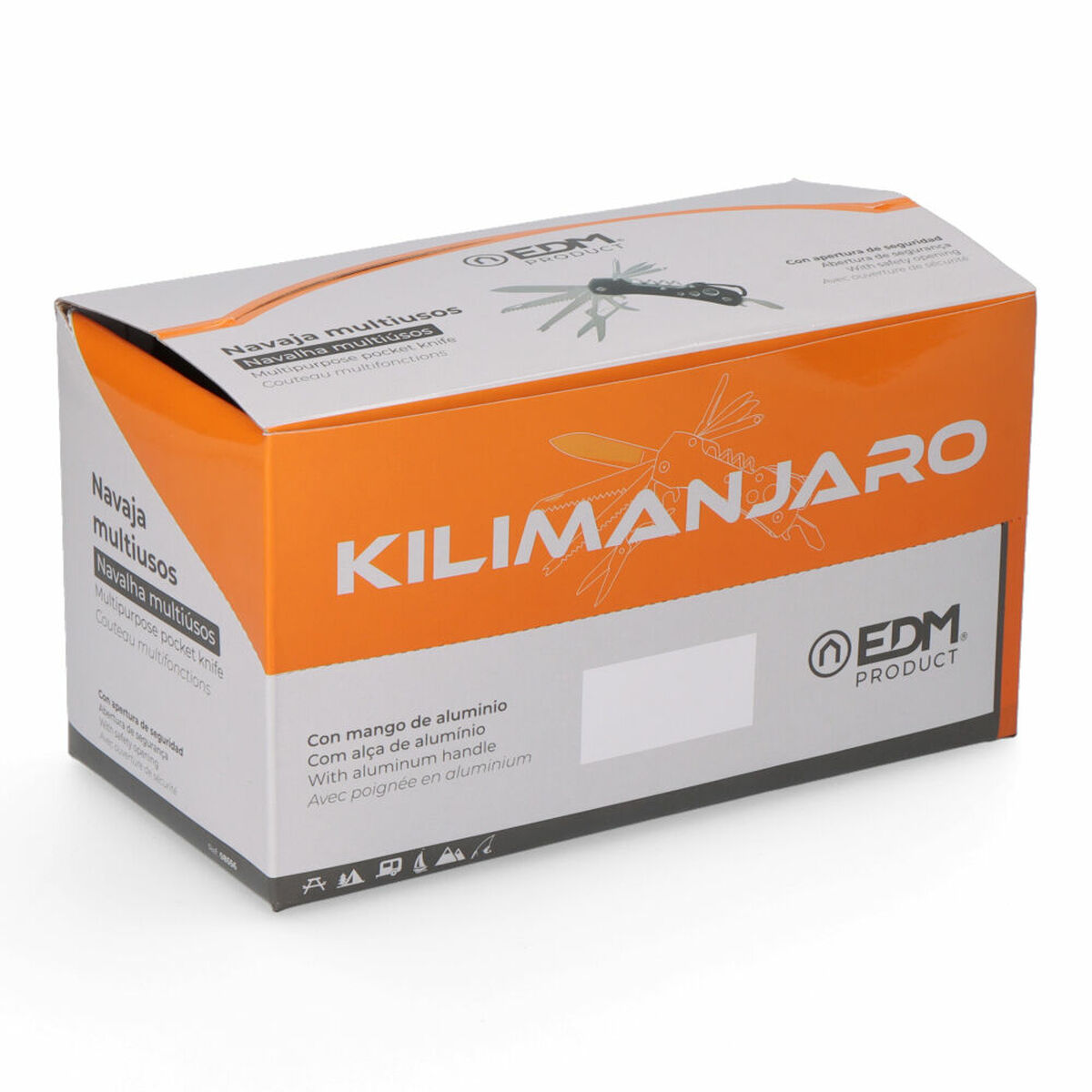 Navaja multiusos EDM 08556 Kilimanjaro Negro Mosquetón
