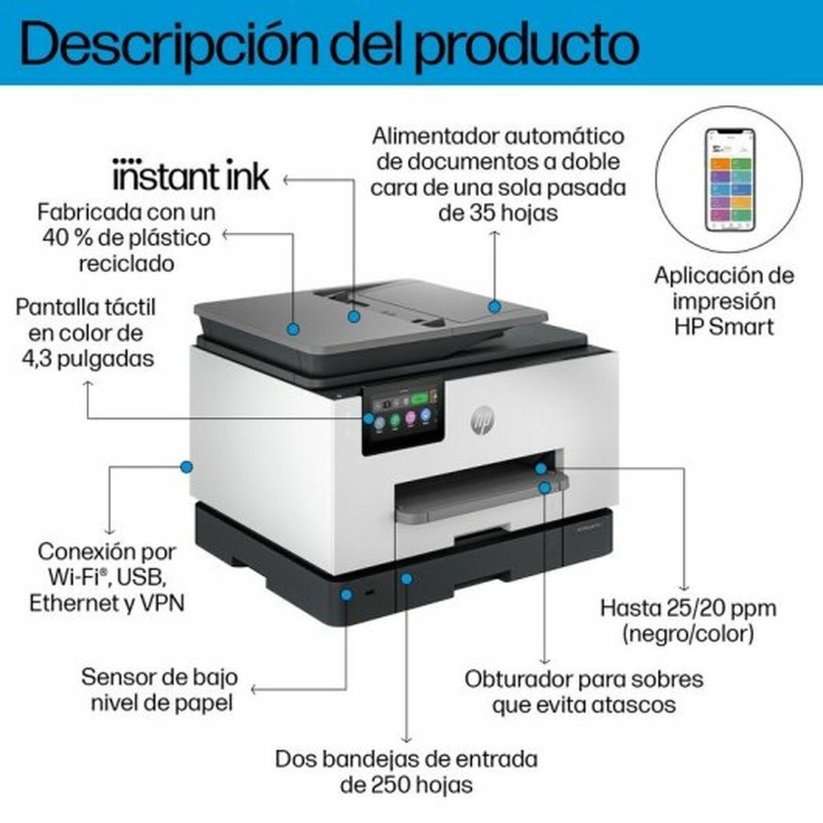 Impresora Multifunción HP OfficeJet Pro 9132e