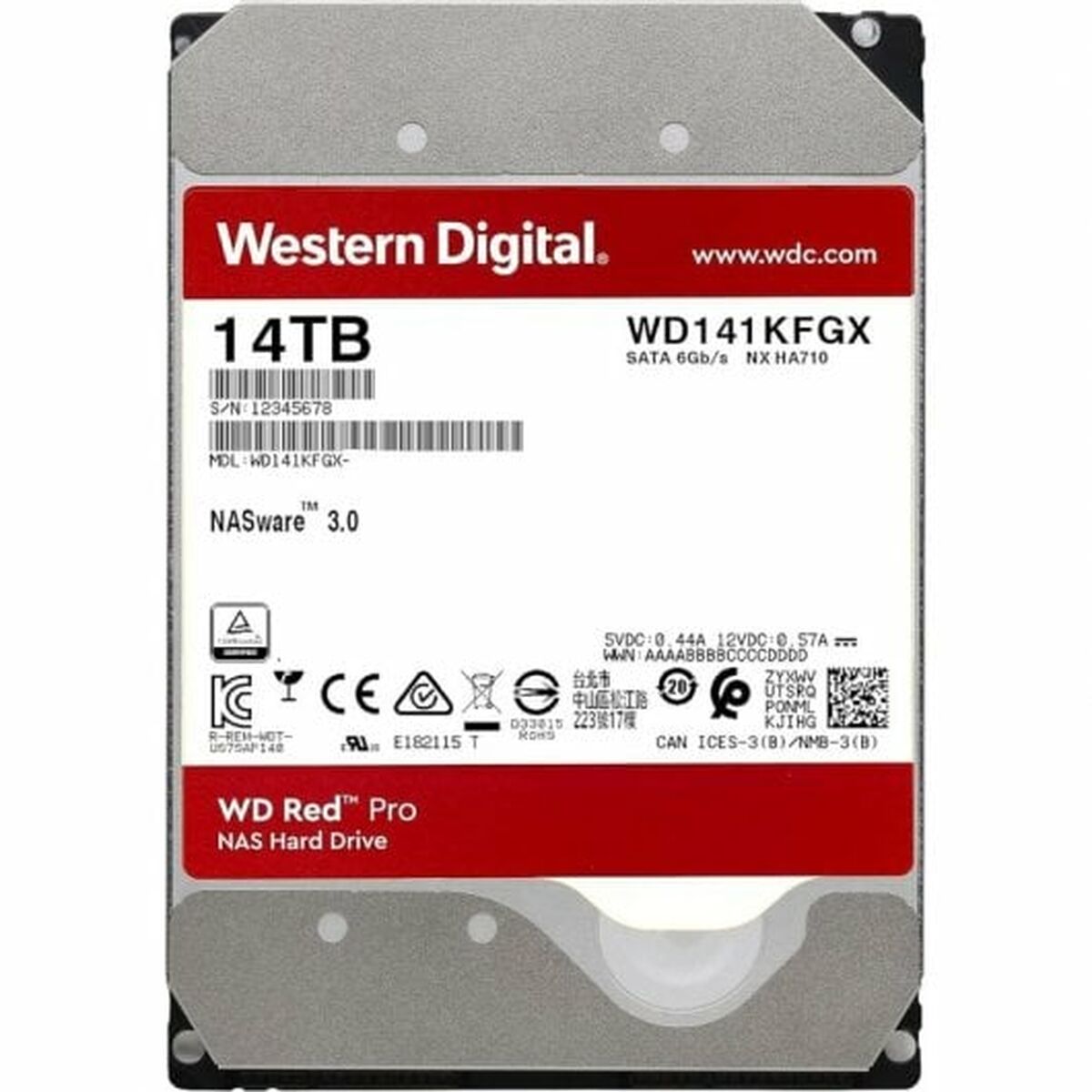 Disco Duro Western Digital Red Pro WD142KFGX 3,5" 14 TB