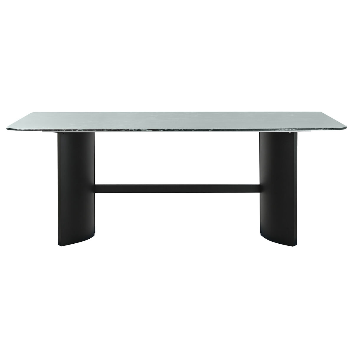 Mesa de Comedor Home ESPRIT Negro Verde Metal Cristal Templado 200 x 100 x 76 cm