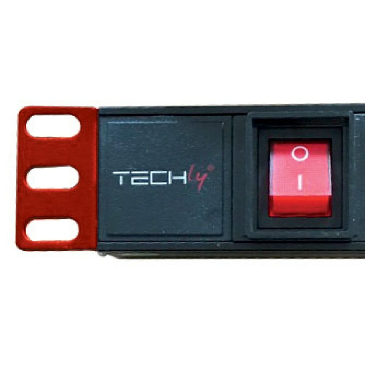 Regleta 19" 8 Tomas Schuko con On/Off Switch Techly I-CASE STRIP-81UD Negro Rojo 3500 W (3 m)