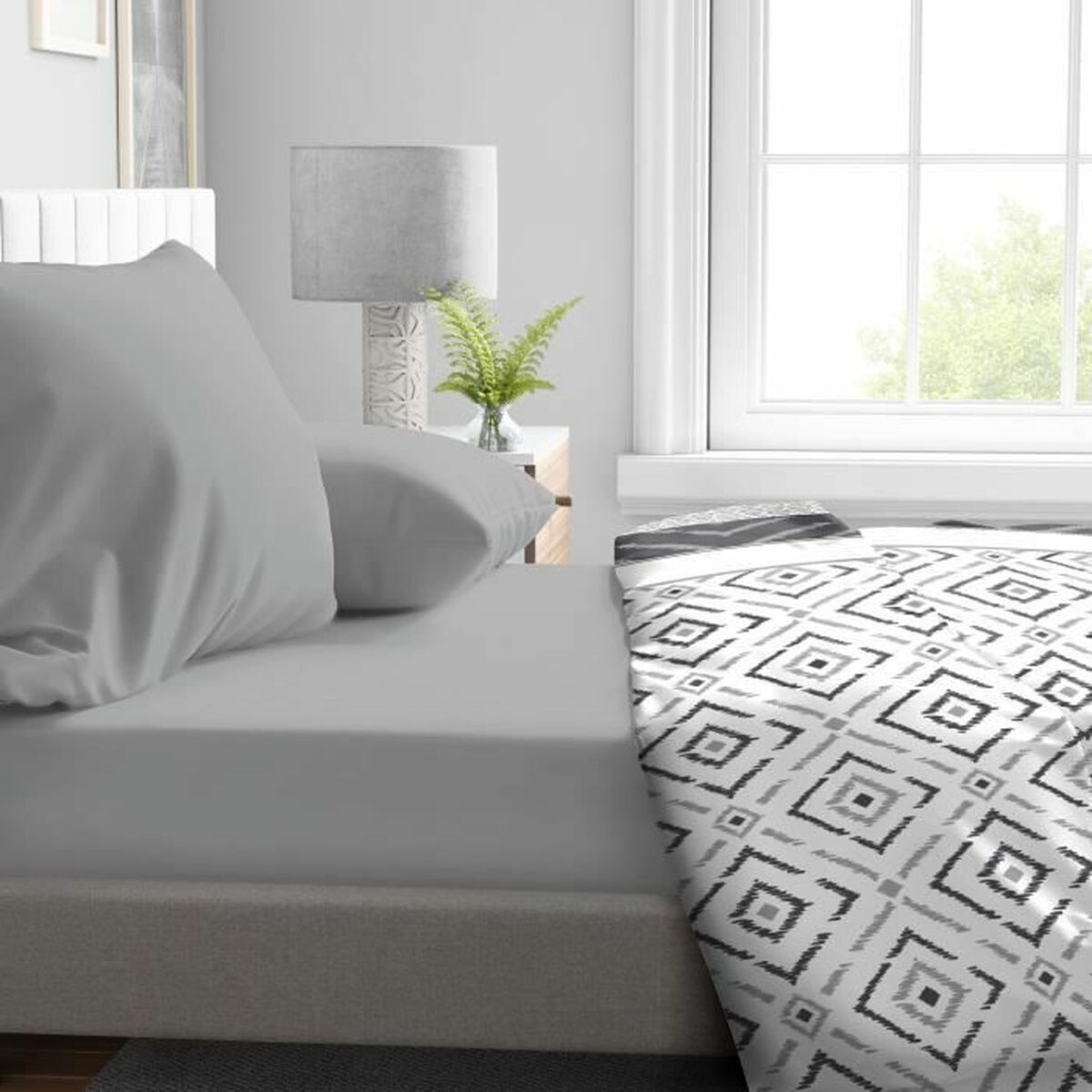 Sábana Bajera Ajustable HOME LINGE PASSION HP71761 Gris Gris claro 90 x 190 + 30 cm