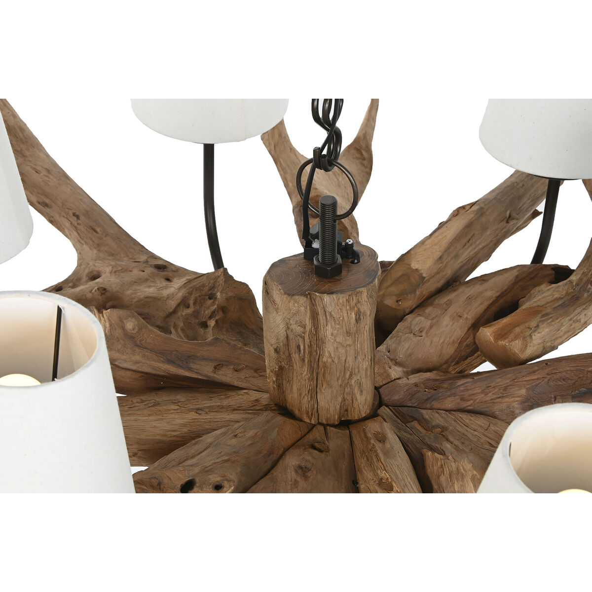 Lámpara de Techo Home ESPRIT Hierro madera de teca 130 X 130 X 35 cm