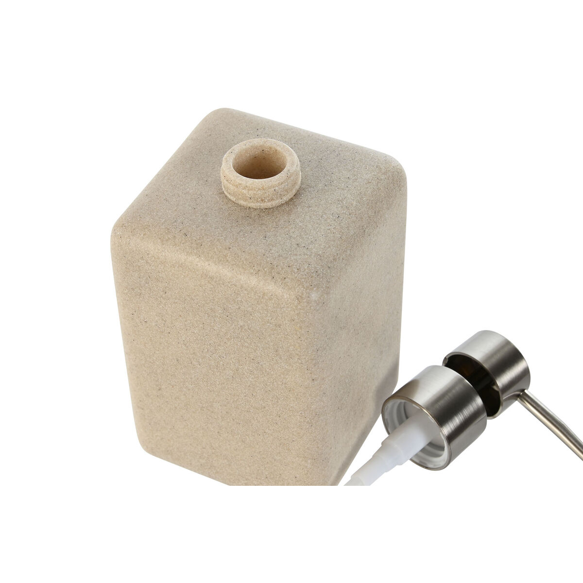 Dispensador de Jabón Home ESPRIT Crema Plateado Resina Polietileno 8 x 8 x 18 cm