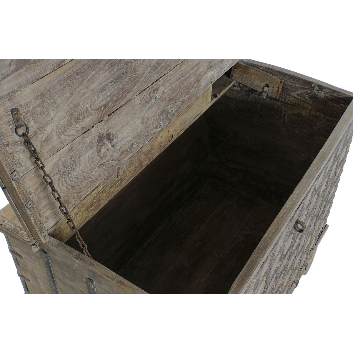 Arcón Home ESPRIT Natural madera de teca Pieza única 118 X 66 X 87 cm