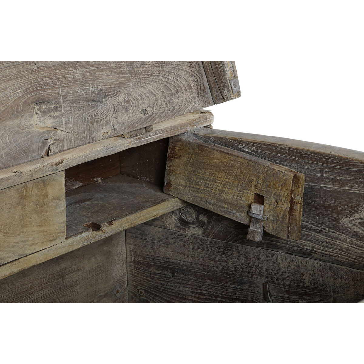 Arcón Home ESPRIT Natural madera de teca Pieza única 118 X 66 X 87 cm