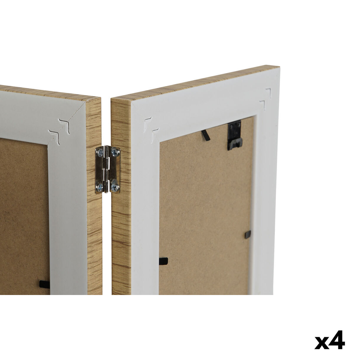 Marco de Fotos Home ESPRIT Marrón Beige Natural Marfil Cristal Poliestireno Escandinavo 31 X 2 X 21 cm (4 Unidades)