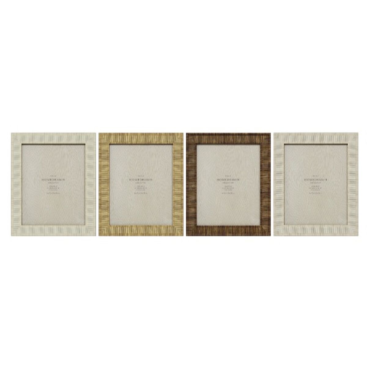 Marco de Fotos Home ESPRIT Beige Natural Cristal Poliestireno Escandinavo 25,5 X 2 X 30,5 cm (4 Unidades)