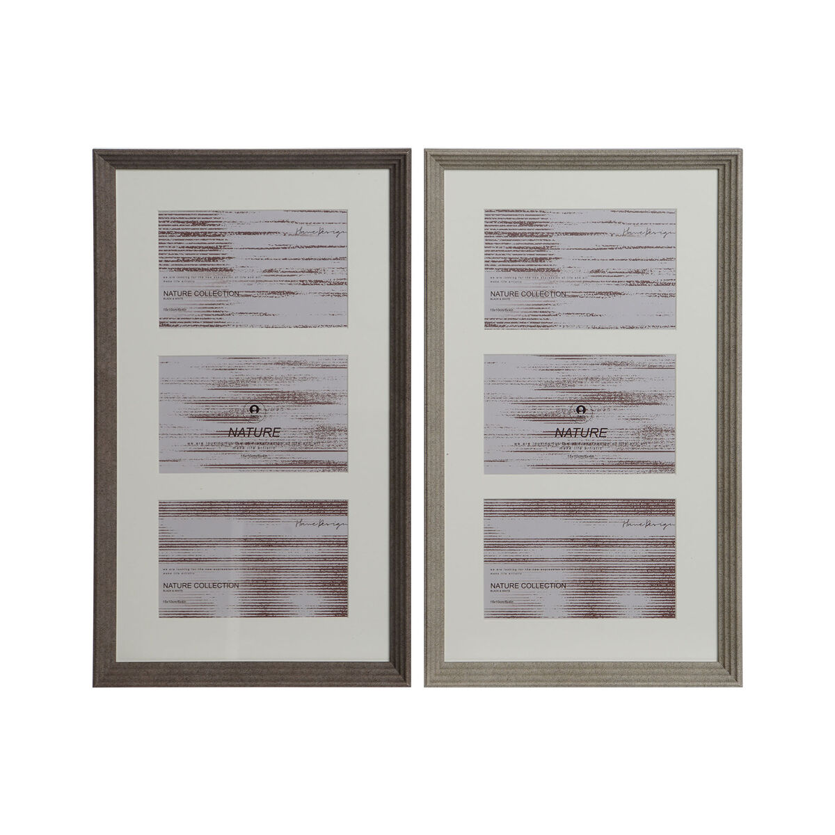 Marco de Fotos Home ESPRIT Blanco Marrón Gris Cristal Poliestireno Urbano 23 X 3 X 41 cm (2 Unidades)