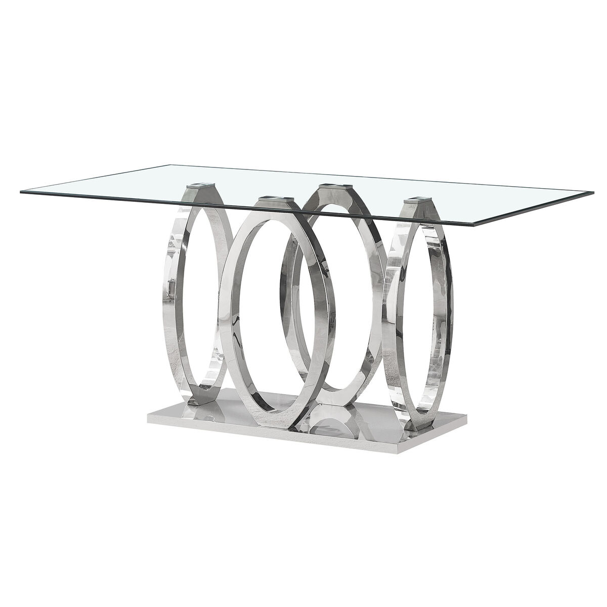Mesa de Comedor Home ESPRIT Acero Cristal Templado 160 x 90 x 76 cm