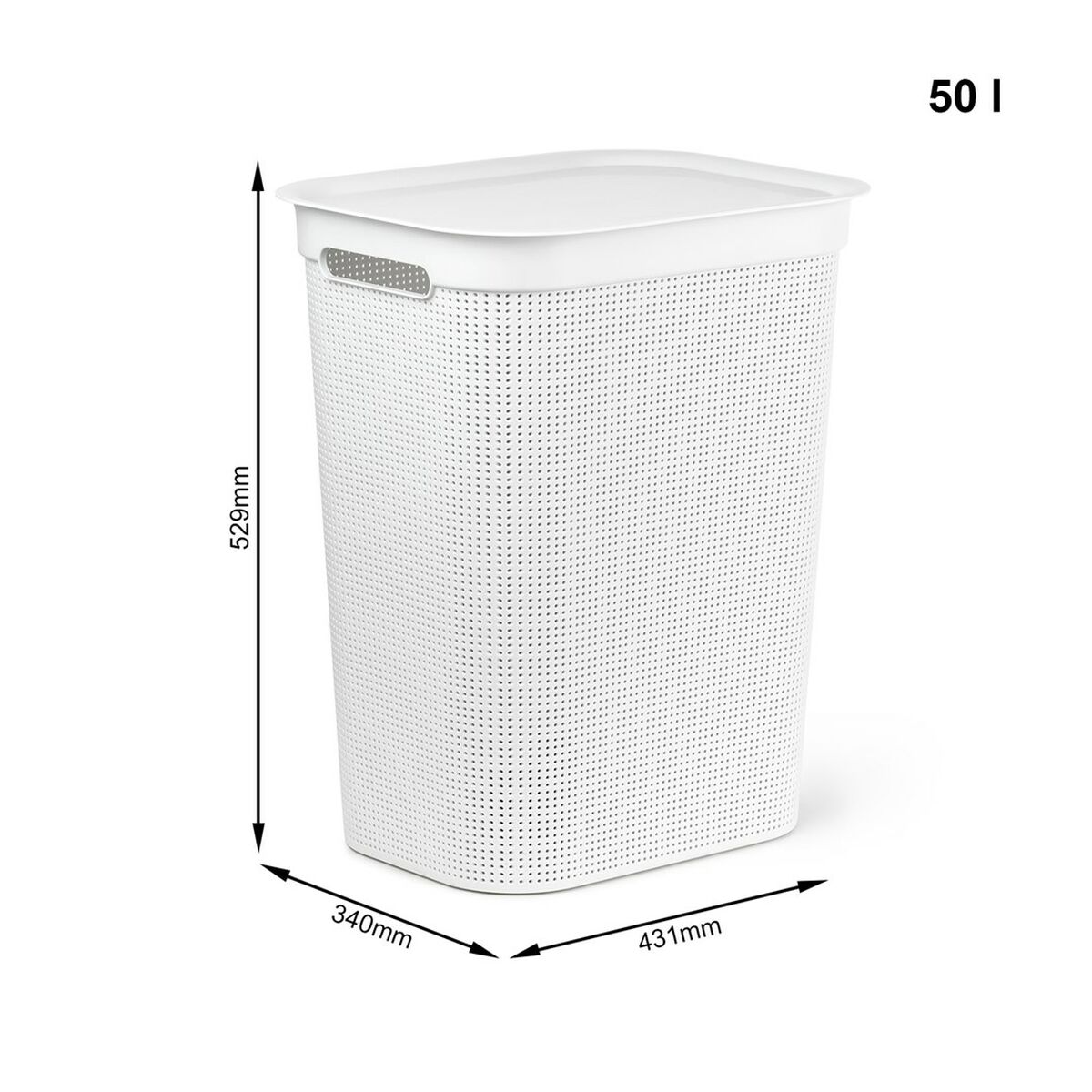 Cesto para la Ropa Rotho Brisen Blanco 50 L Plástico