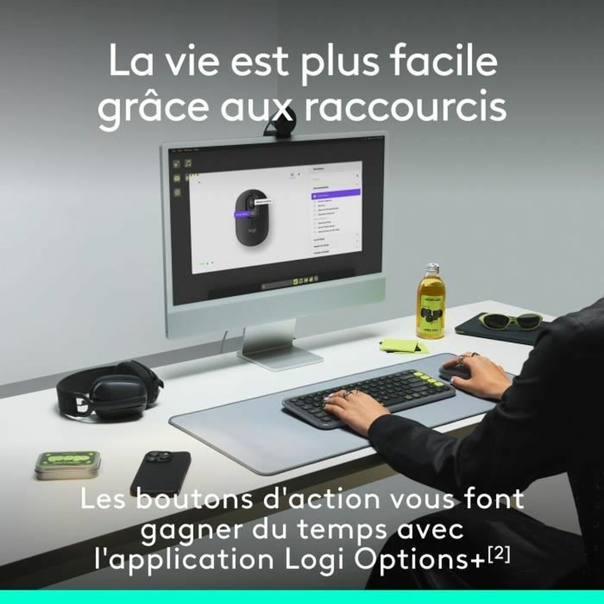 Ratón Bluetooth Inalámbrico Logitech Pop Blanco