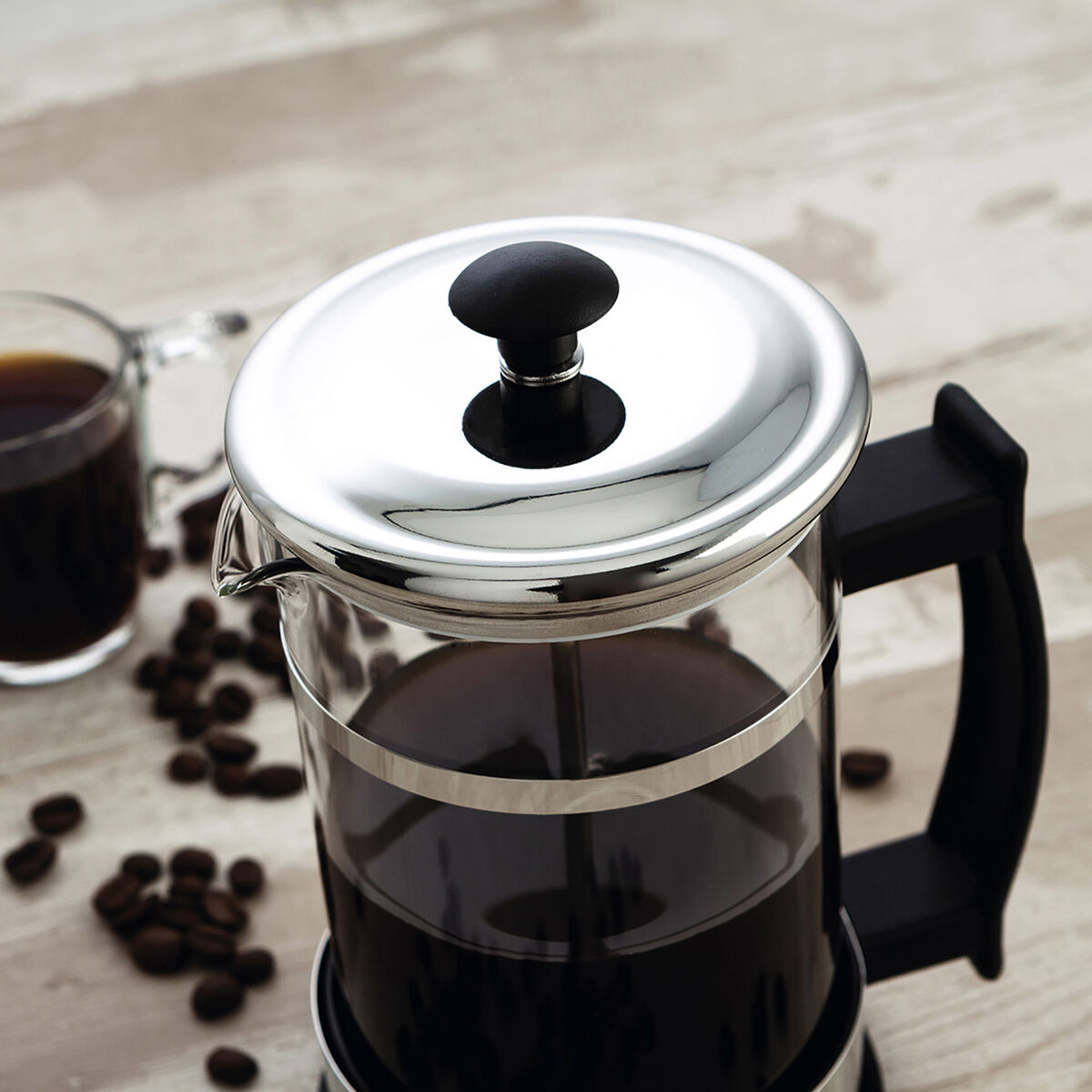 Cafetera de Émbolo Quid Serenia Transparente Vidrio Acero Inoxidable 600 ml (6 Unidades)