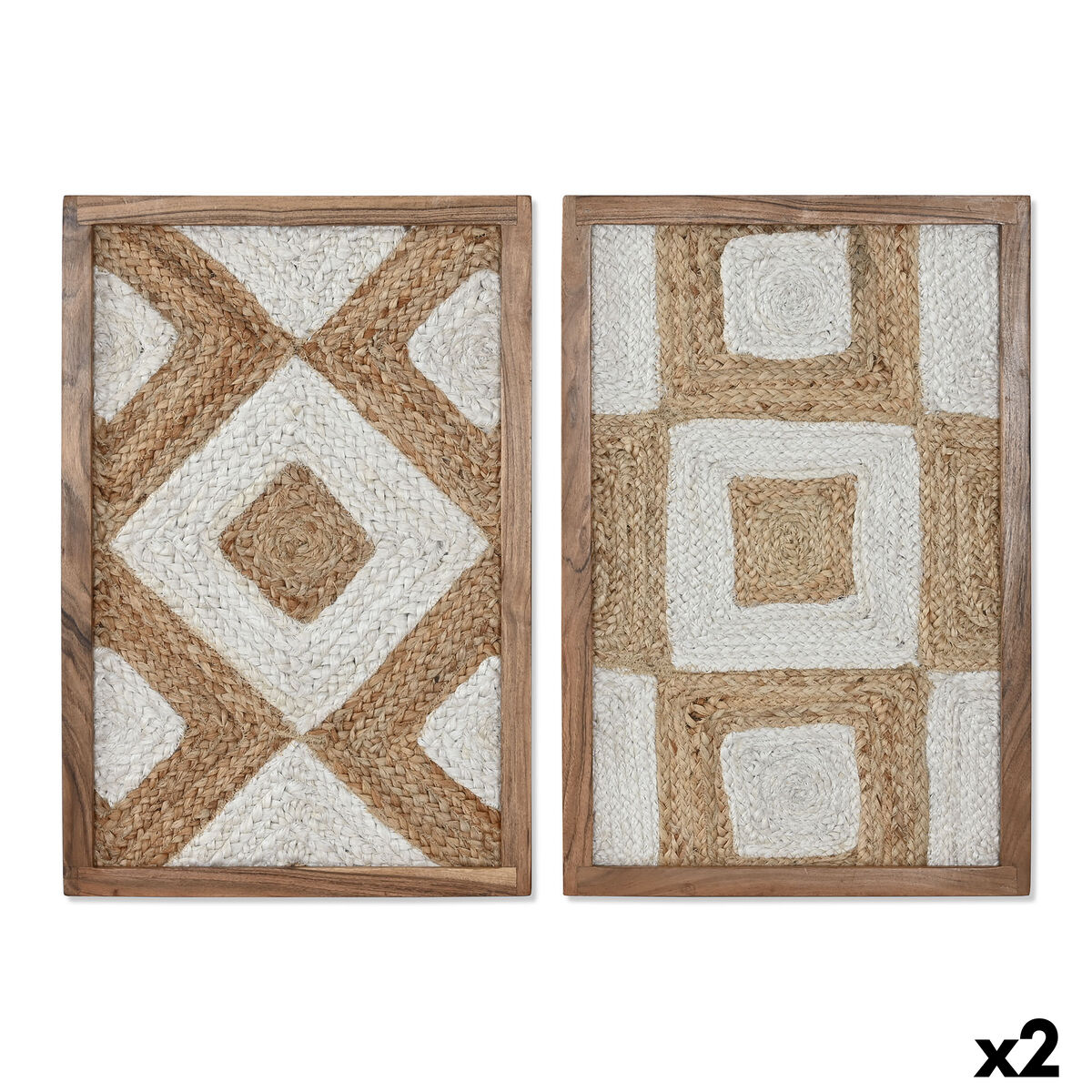 Cuadro Home ESPRIT Yute Madera de acacia 40 x 3 x 60 cm