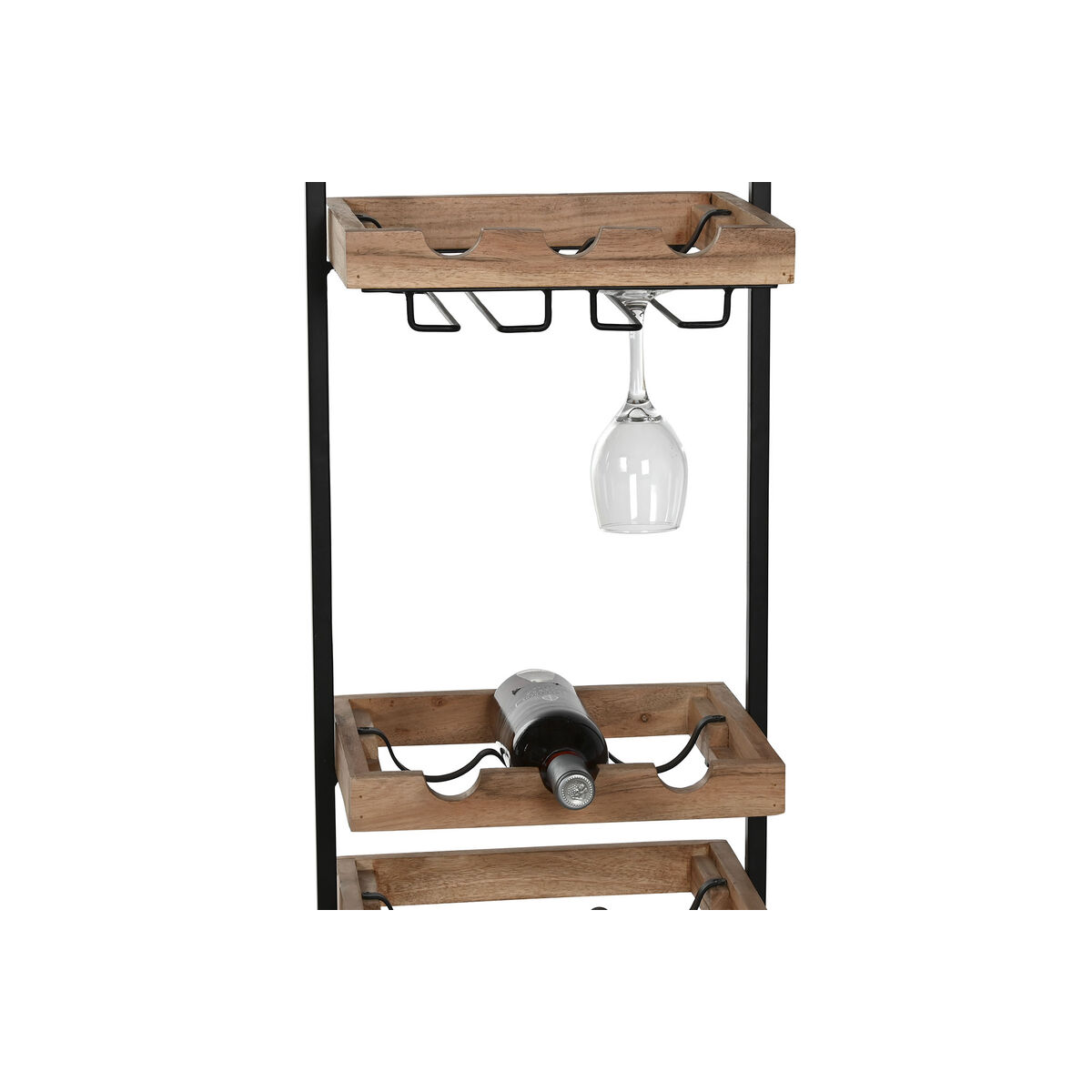 Botellero Home ESPRIT Negro Natural 35 x 25 x 75 cm