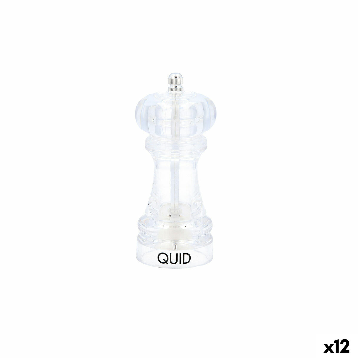 Molinillo para Especias Quid Hábitat Transparente 14 cm (12 Unidades)