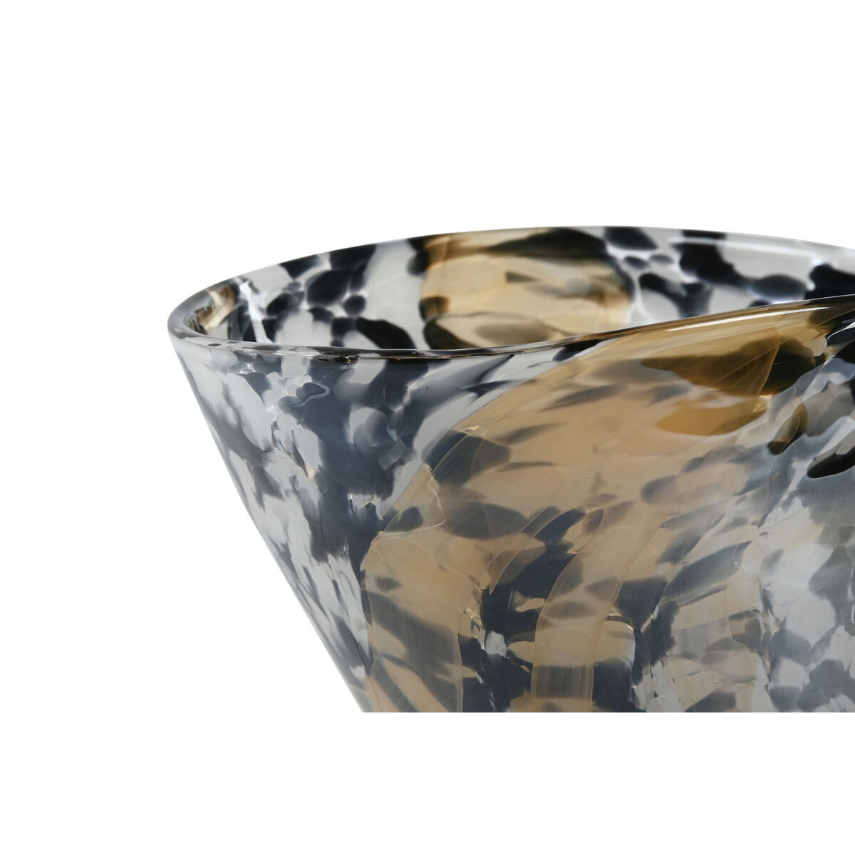 Centro de Mesa Home ESPRIT Negro Crema Cristal 29 x 20 x 15,5 cm