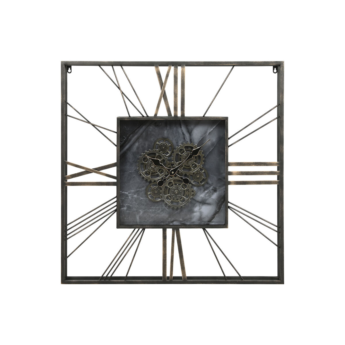 Reloj de Pared Home ESPRIT Negro Dorado Metal Cristal 80 x 8 x 80 cm