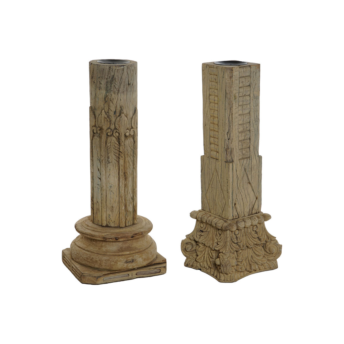 Figura Decorativa Home ESPRIT Marrón Columna 30 x 30 x 75 cm