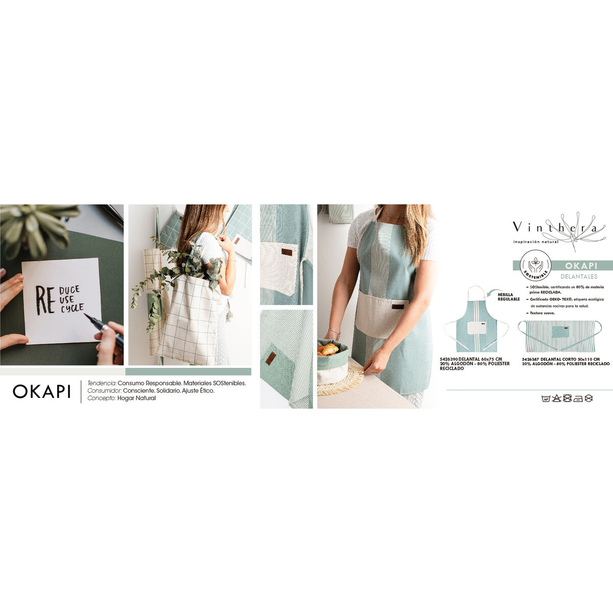 Delantal Vinthera Okapi Bicolor 60 x 75 cm (12 Unidades)